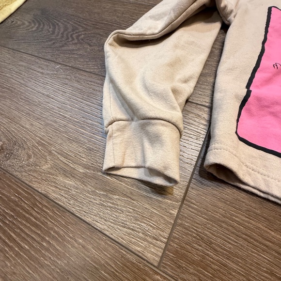 Women's Disney Mickey Mouse Graphic Cropped Oversized Sweatshirt Size M Tan - Picture 7 of 11